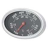 DEWIN BBQ Grill-Thermometer, Oval geformtes Edelstahl...