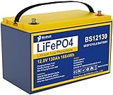 Ninthcit LiFePO4 Akku 12.8V 130AH, Lithium Batterie mit...